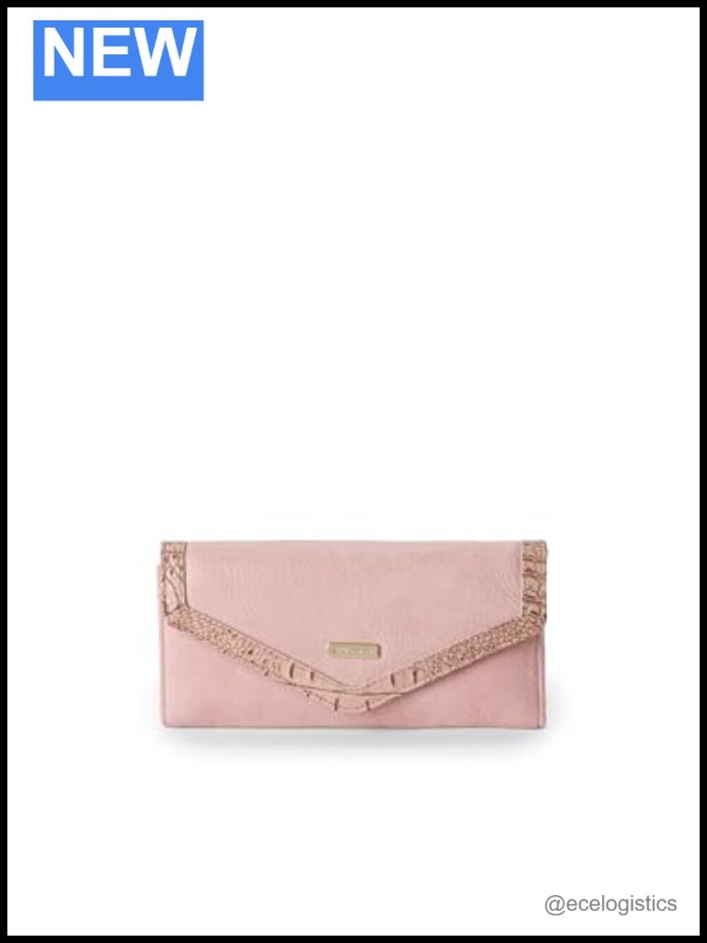 Genuine Leather RFID Blocking Envelope Wallet with Snap Closure and 10 Credit